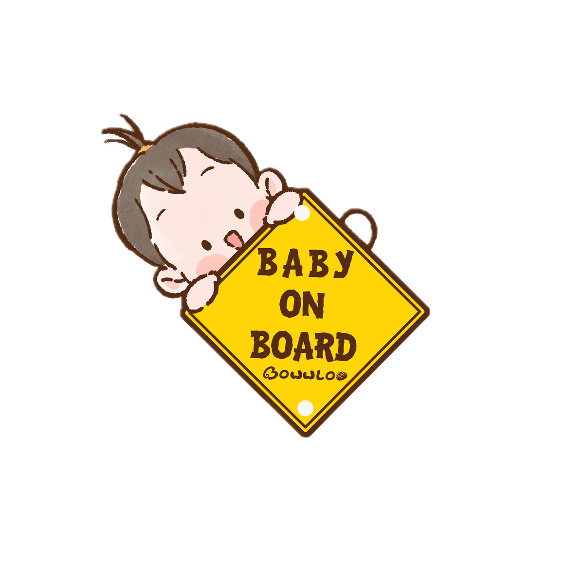 Bowwloo Baby On Board Dual Suction Cup Car Sign