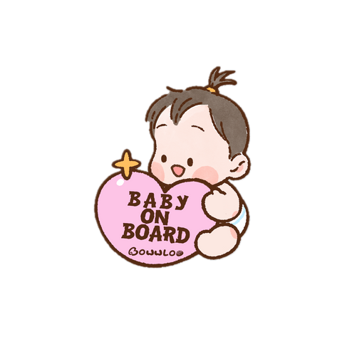 Bowwloo Baby On Board Static Cling Car Sign