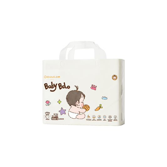 Bowwloo Premium Nappy Pants Size 6 pack for toddlers 15-19kg, with Baby Bolo illustration
