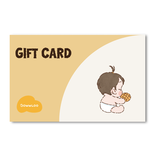 Bowwloo gift card with Baby Bolo illustration